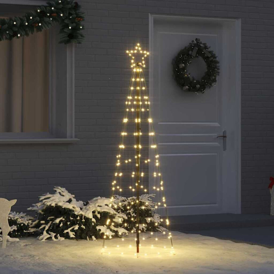 vidaXL LED Kerstboom met Grondspiesjes met 390 LED Goud 250 cm IJzer afbeelding 1