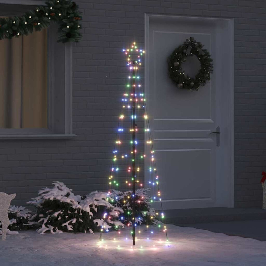 vidaXL LED Kerstboom met Grondspiesjes Multikleur 250 cm IJzer afbeelding 1