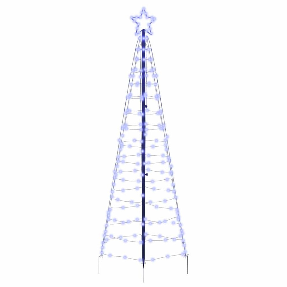 vidaXL LED Kerstboom met Grondspiesjes met 390 LED Blauw 250 cm IJzer afbeelding 1