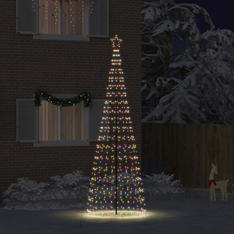 vidaXL LED Kerstboom met Grondspiesjes Multikleur 400 cm IJzer afbeelding 1