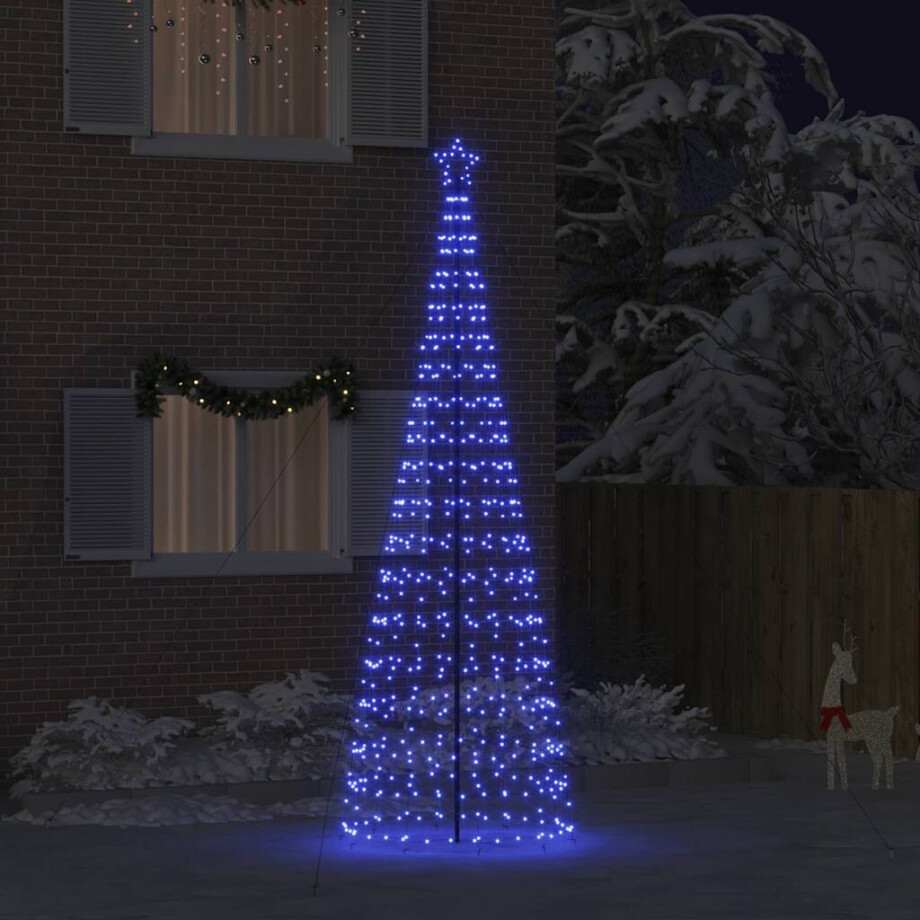 vidaXL LED Kerstboom met Grondspiesjes met 800 LED Blauw 400 cm IJzer afbeelding 1