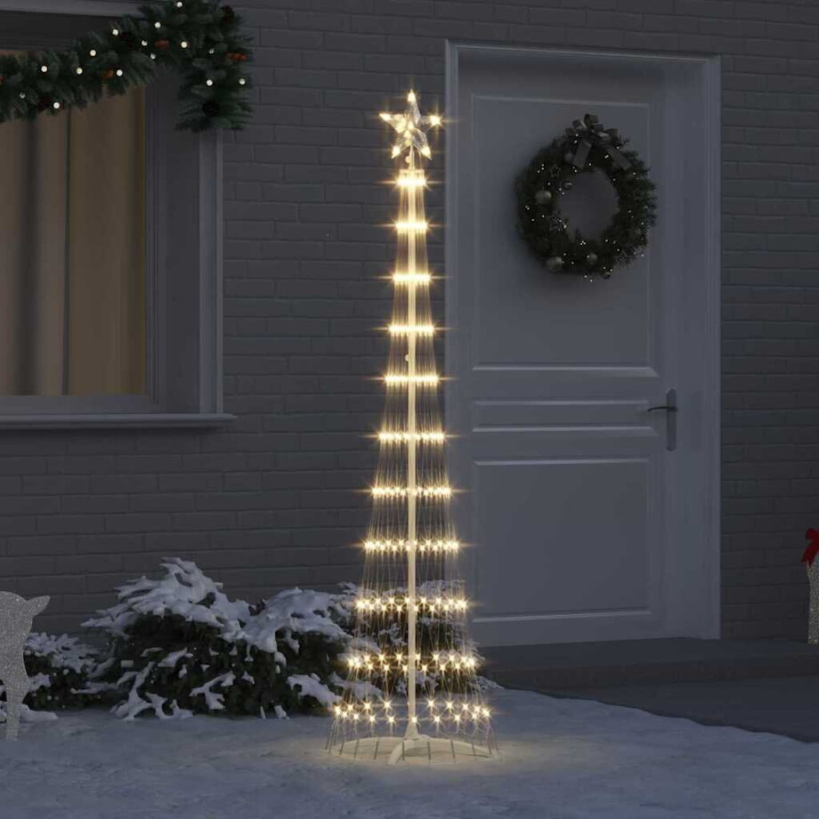 vidaXL LED Kerstboom met 230 LED Warmwit 51 x 51 x 190 cm Metaal afbeelding 1