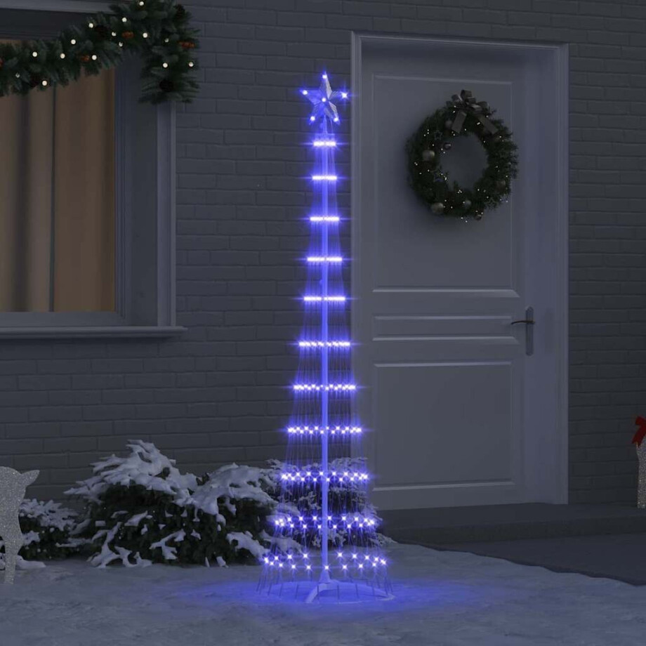 vidaXL LED Kerstboom met 230 LED Blauw 51 x 51 x 190 cm Metaal afbeelding 1