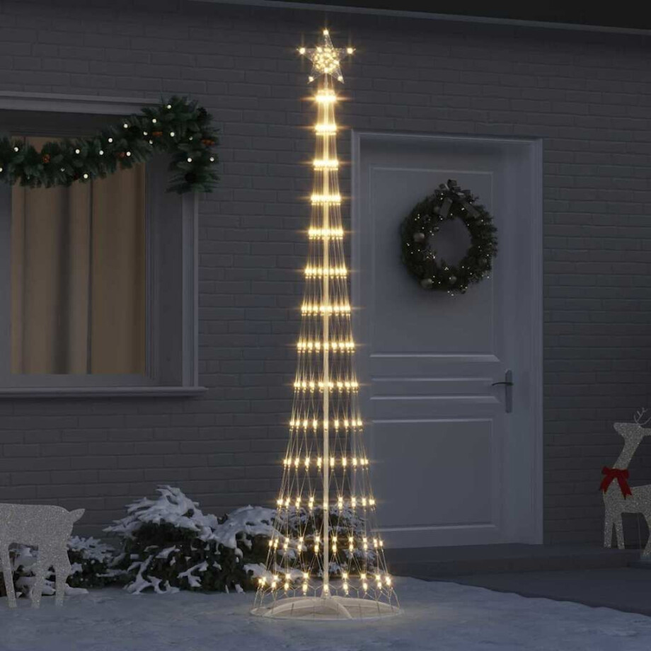 vidaXL LED Kerstboom met 290 LED met standaard Warmwit 250 cm Metaal afbeelding 1