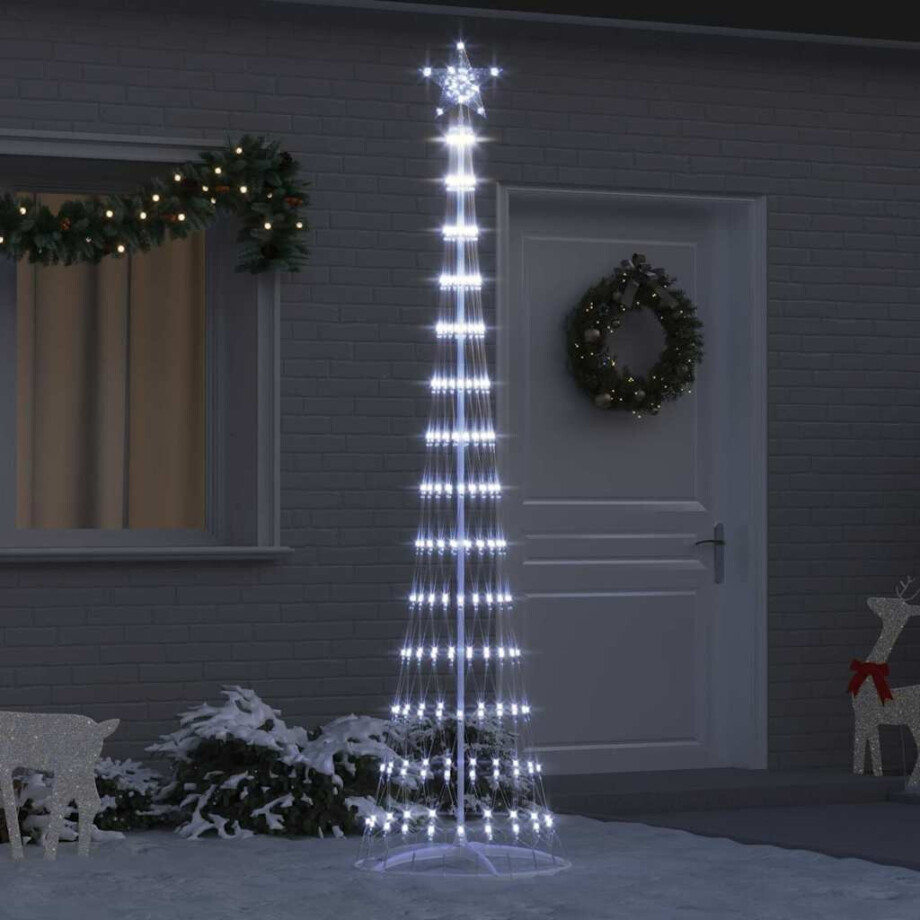 vidaXL LED Kerstboom met 290 LED met standaard Koudwit 250 cm Metaal afbeelding 1