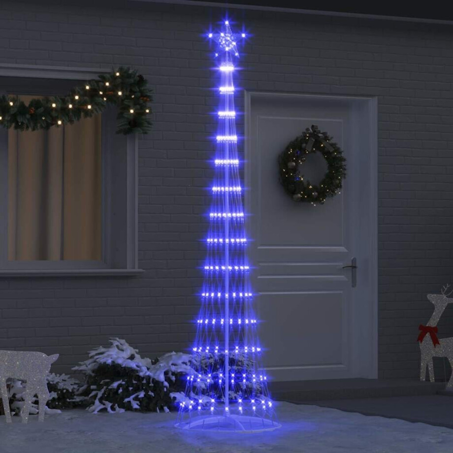 vidaXL LED Kerstboom met 290 LED met standaard Blauw 250 cm Metaal afbeelding 1