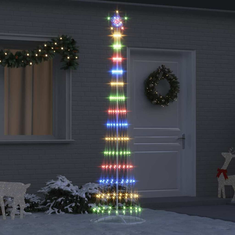 vidaXL LED Kerstboom met 290 LED Multikleur 250 cm Metaal afbeelding 1