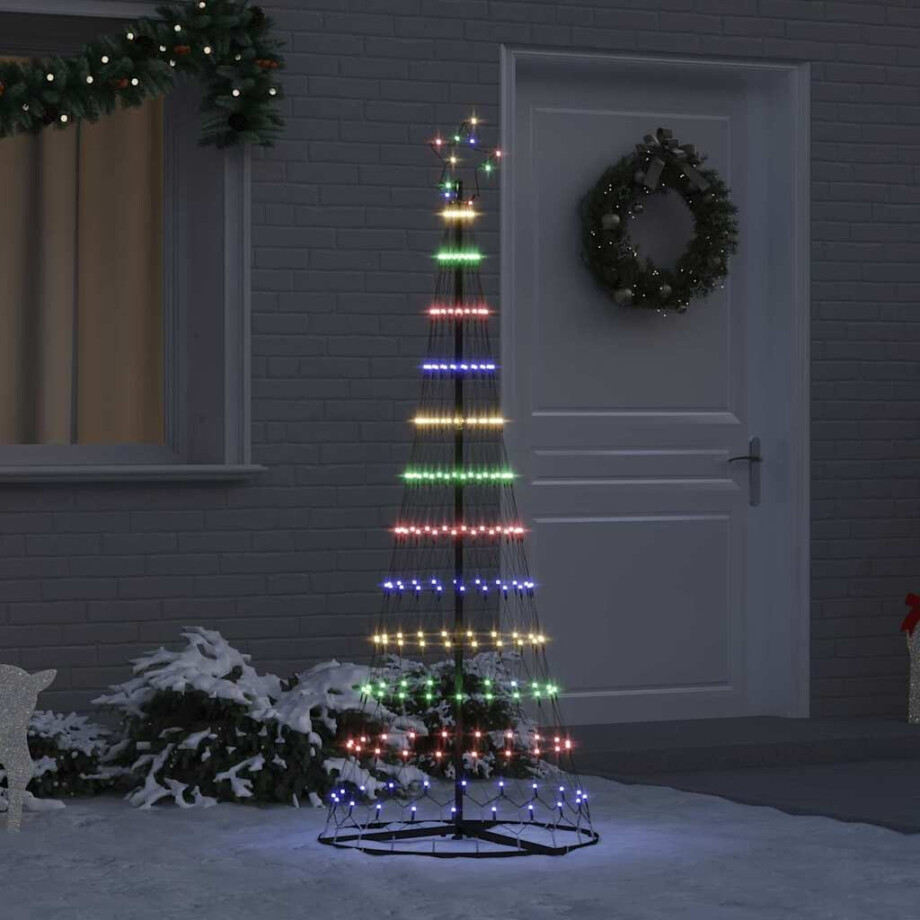 vidaXL LED Kerstboom met 230 LED Multikleur 184.5 cm Metaal afbeelding 1