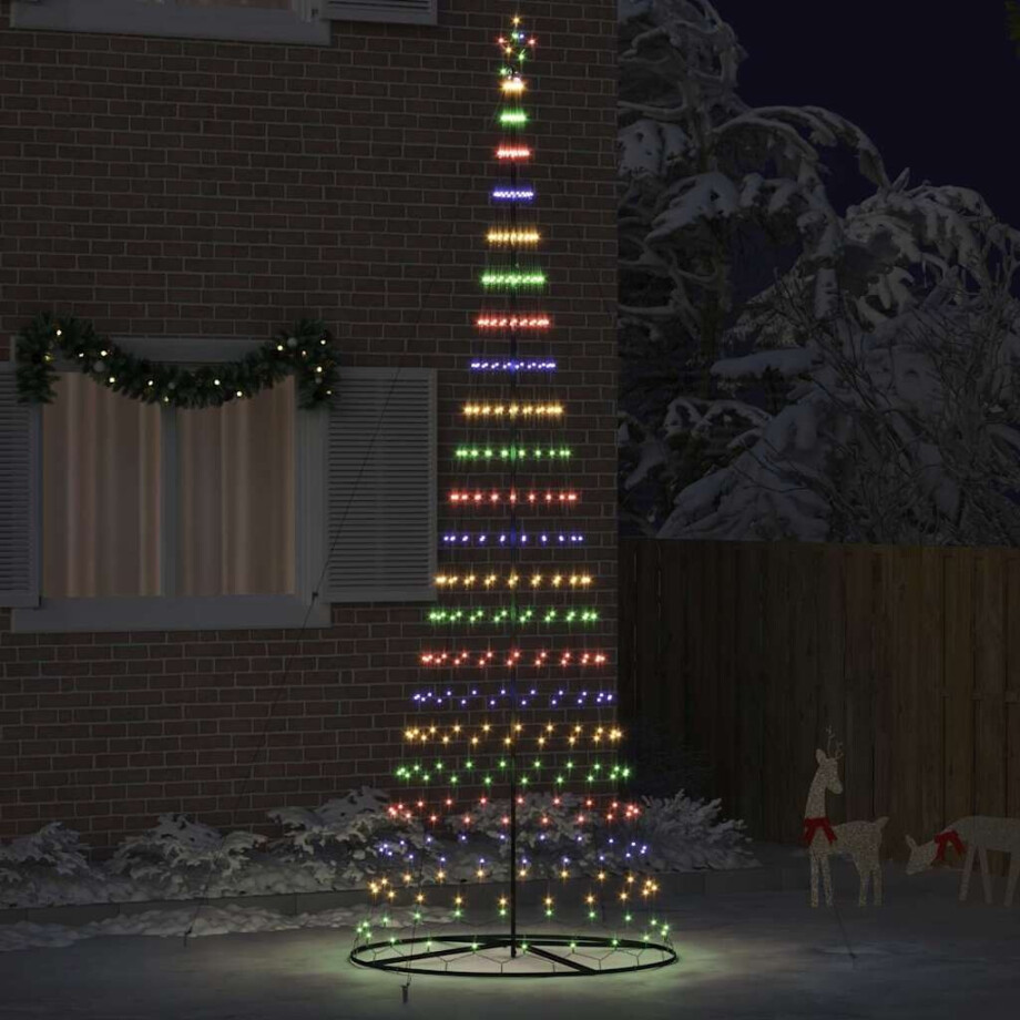 vidaXL LED Kerstboom met 455 LED Multikleur 399 cm Metaal afbeelding 1
