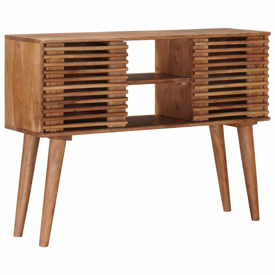 vidaXL Handgemaakte Eindtafel Teakbruin 100 x 30 x 75 cm vidaXL Handgemaakte Eindtafel Teakbruin 100 x 30 x 75 cm afbeelding 1