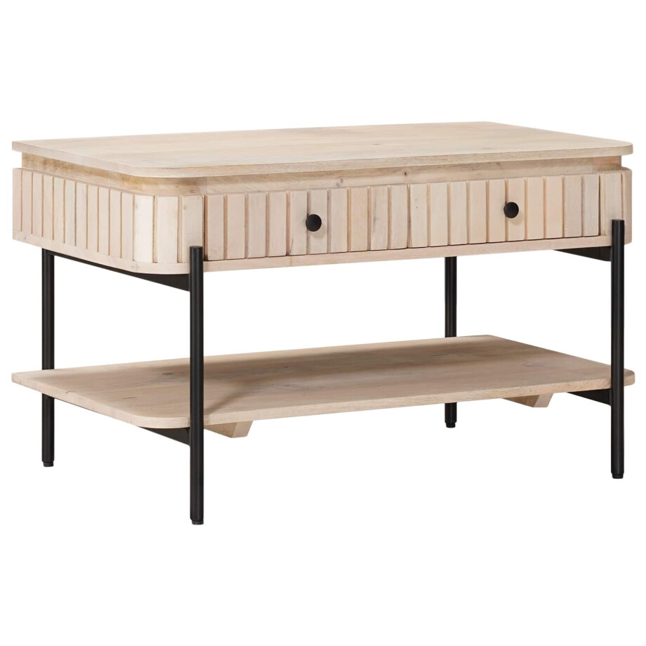 vidaXL Handgemaakte Koffietafel Wit 85 x 45 x 50 cm Massief Mango Hout vidaXL Handgemaakte Koffietafel Wit 85 x 45 x 50 cm Massief Mango Hout afbeelding 1