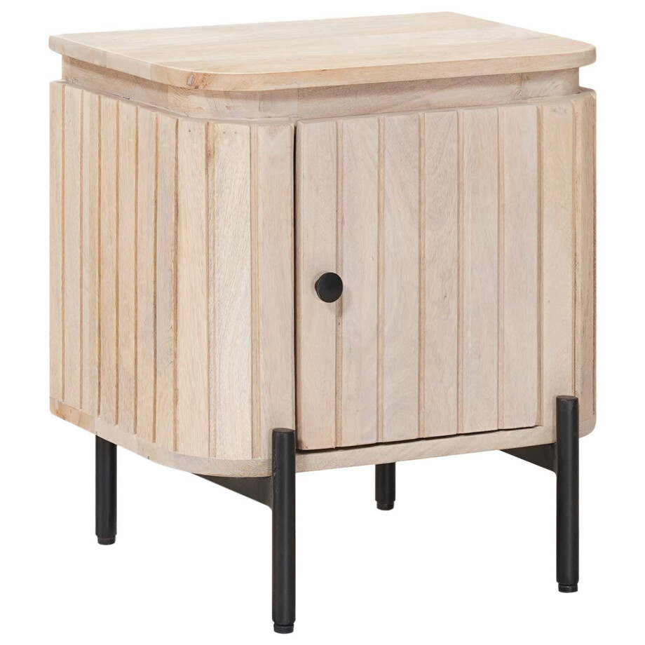 vidaXL Handgemaakt nachtkastje Wit 40 x 30 x 45 cm Massief Mango Hout afbeelding 1