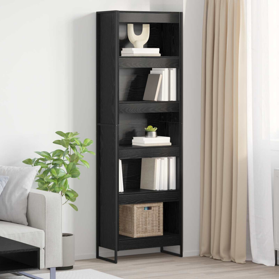 vidaXL Boekenkast 2 pcs Zwart Eiken 60 x 30 x 189,5 cm Bewerkt hout afbeelding 1