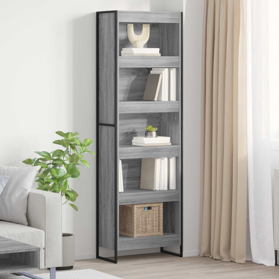 vidaXL Boekenkast 2 pcs Grijs Sonoma 60 x 30 x 189,5 cm Bewerkt hout afbeelding 1