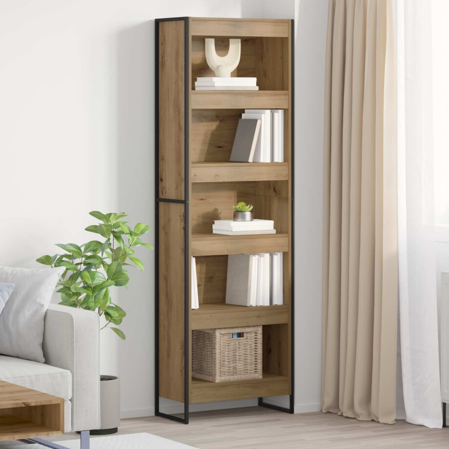 vidaXL Boekenkast 2 pcs Ambachtelijk eiken 60 x 30 x 189,5 cm afbeelding 1