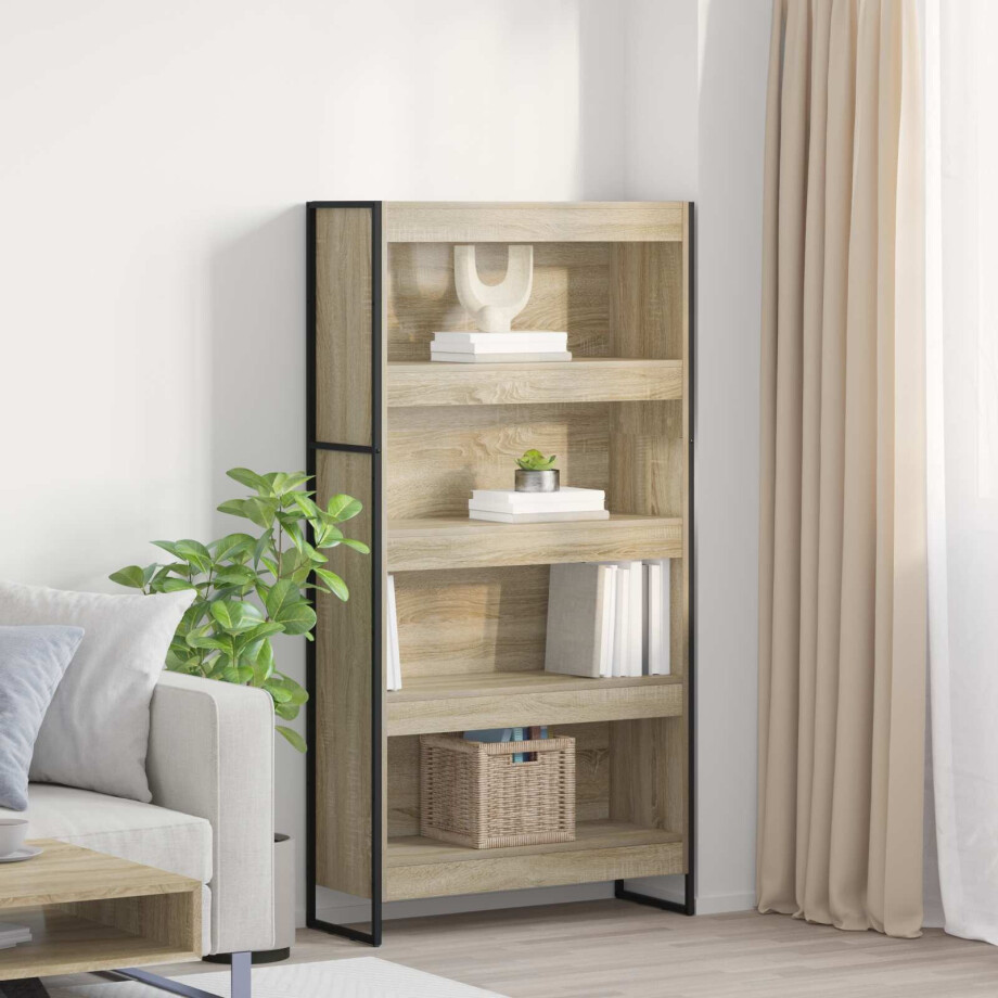 vidaXL Boekenkast 2 pcs Sonoma 80 x 30 x 155 cm Bewerkt hout afbeelding 1