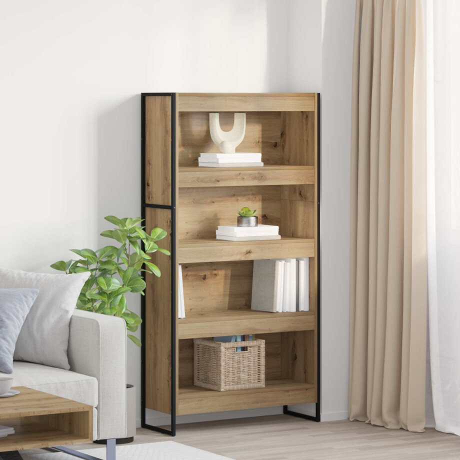 vidaXL Boekenkast 2 pcs Ambachtelijk eiken 80 x 30 x 155 cm afbeelding 1