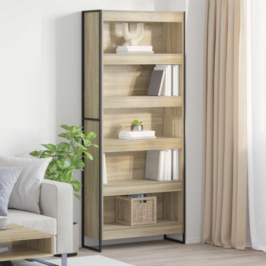 vidaXL Boekenkast 2 pcs Sonoma 80 x 30 x 189,5 cm Bewerkt hout afbeelding 1
