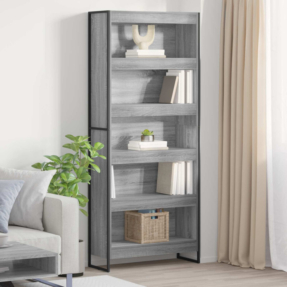 vidaXL Boekenkast 2 pcs Grijs Sonoma 80 x 30 x 189,5 cm Bewerkt hout afbeelding 1