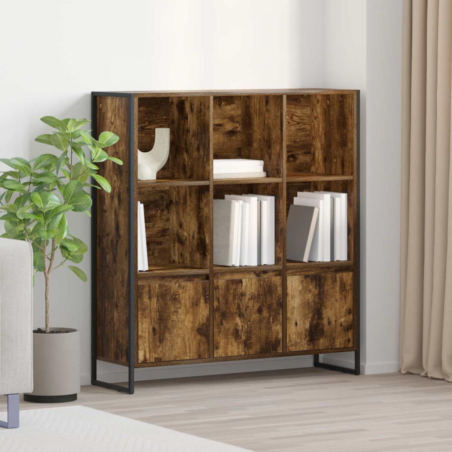 vidaXL Boekenkast 2 pcs Rook Eik 99,5 x 30 x 108 cm Bewerkt hout afbeelding 1