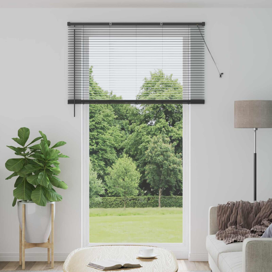 vidaXL Jaloezie Zilvergrijs 213 x 140 cm 25 mm PVC afbeelding 1