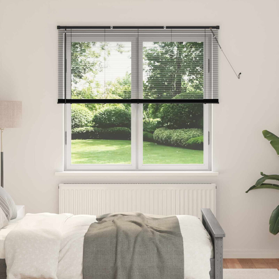 vidaXL Jaloezie Zwart 150 x 160 cm 25 mm PVC afbeelding 1