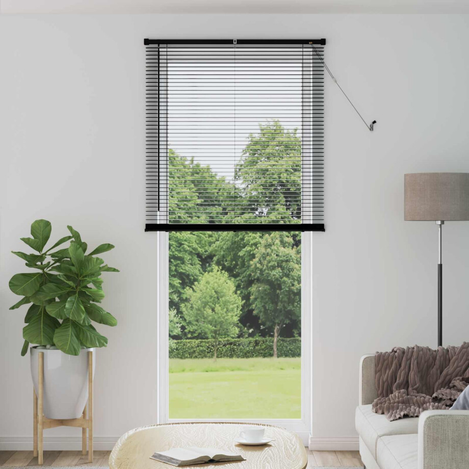 vidaXL Jaloezie Zwart 213 x 90 cm 25 mm PVC vidaXL Jaloezie Zwart 213 x 90 cm 25 mm PVC afbeelding 1