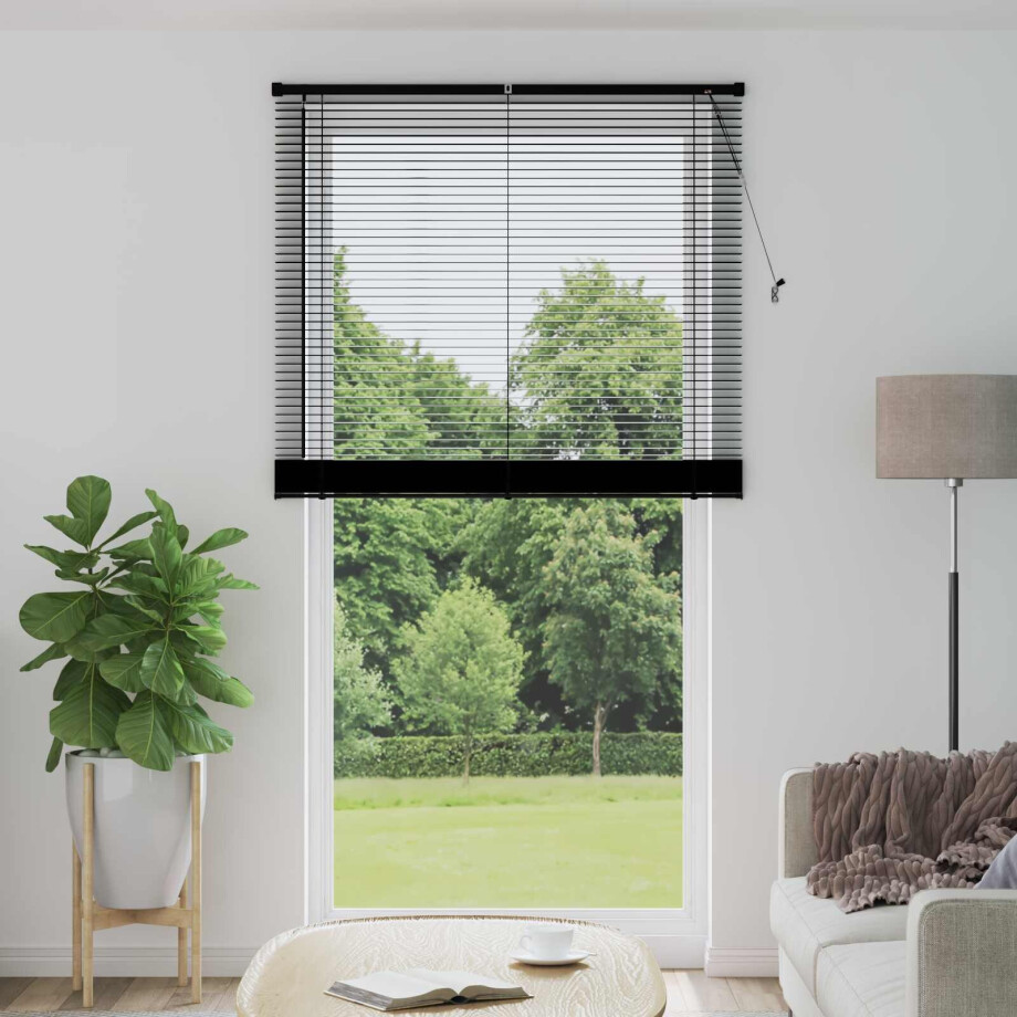 vidaXL Jaloezie Zwart 213 x 110 cm 25 mm PVC vidaXL Jaloezie Zwart 213 x 110 cm 25 mm PVC afbeelding 1