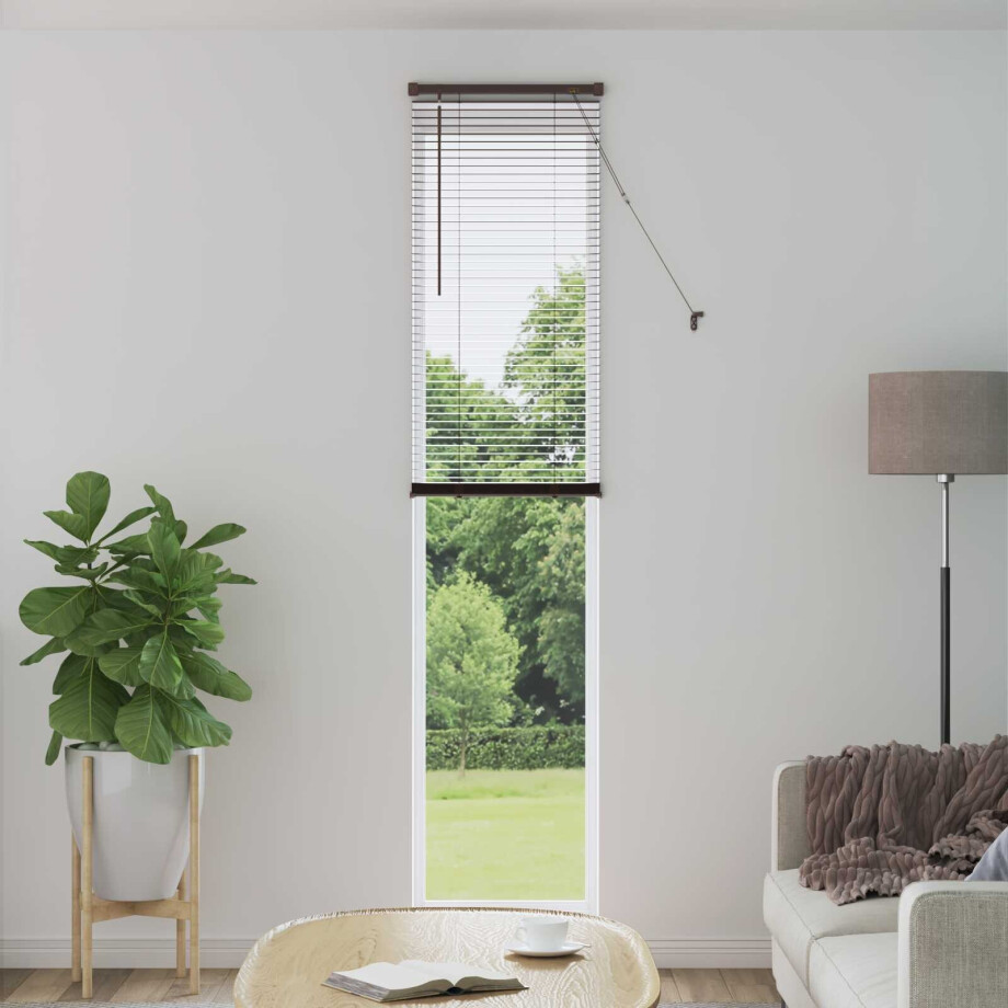 vidaXL Jaloezie Donkerbruin met Patroon 213 x 60 cm 25 mm PVC afbeelding 1