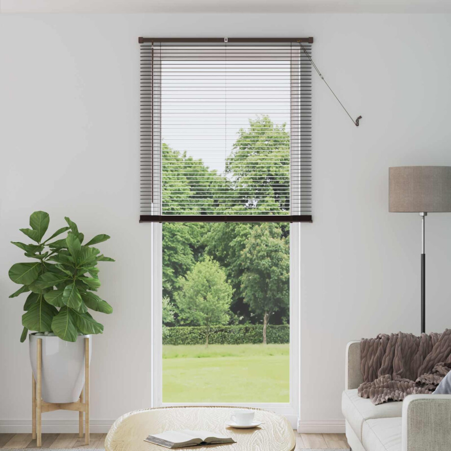 vidaXL Jaloezie Donkerbruin met Patroon 213 x 100 cm 25 mm PVC afbeelding 1