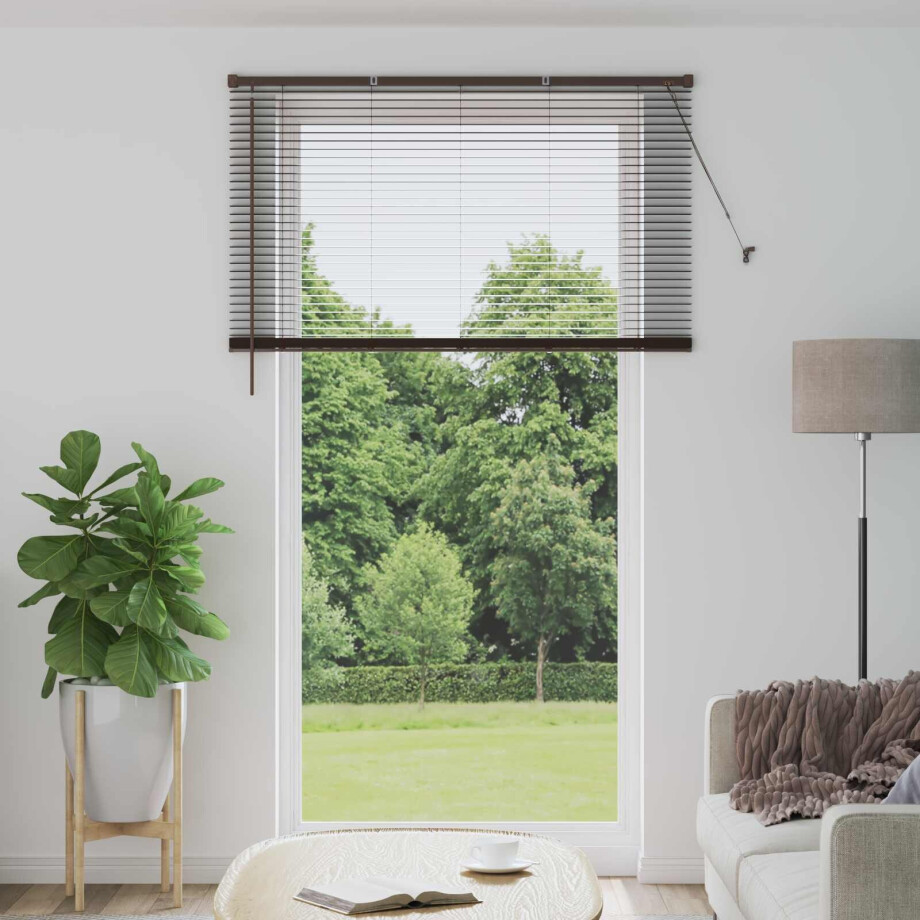 vidaXL Jaloezie Donkerbruin met Patroon 213 x 130 cm 25 mm PVC vidaXL Jaloezie Donkerbruin met Patroon 213 x 130 cm 25 mm PVC afbeelding 1