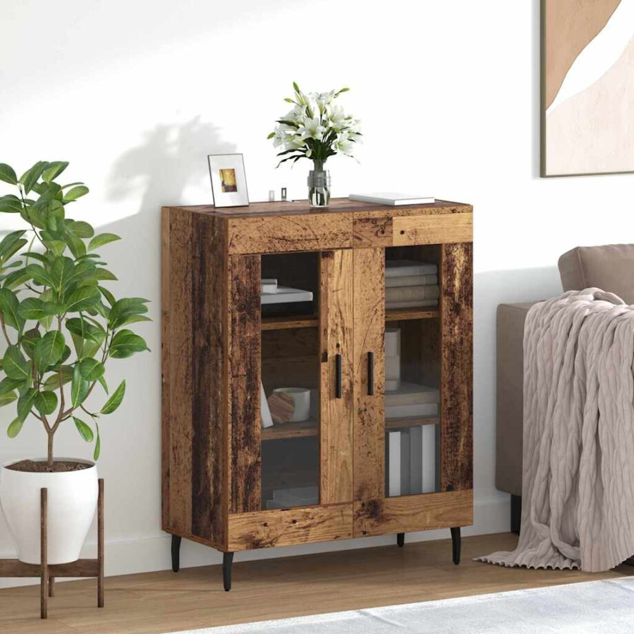 vidaXL Dressoir Oud Hout 69,5 x 34 x 90 cm Bewerkt hout afbeelding 1