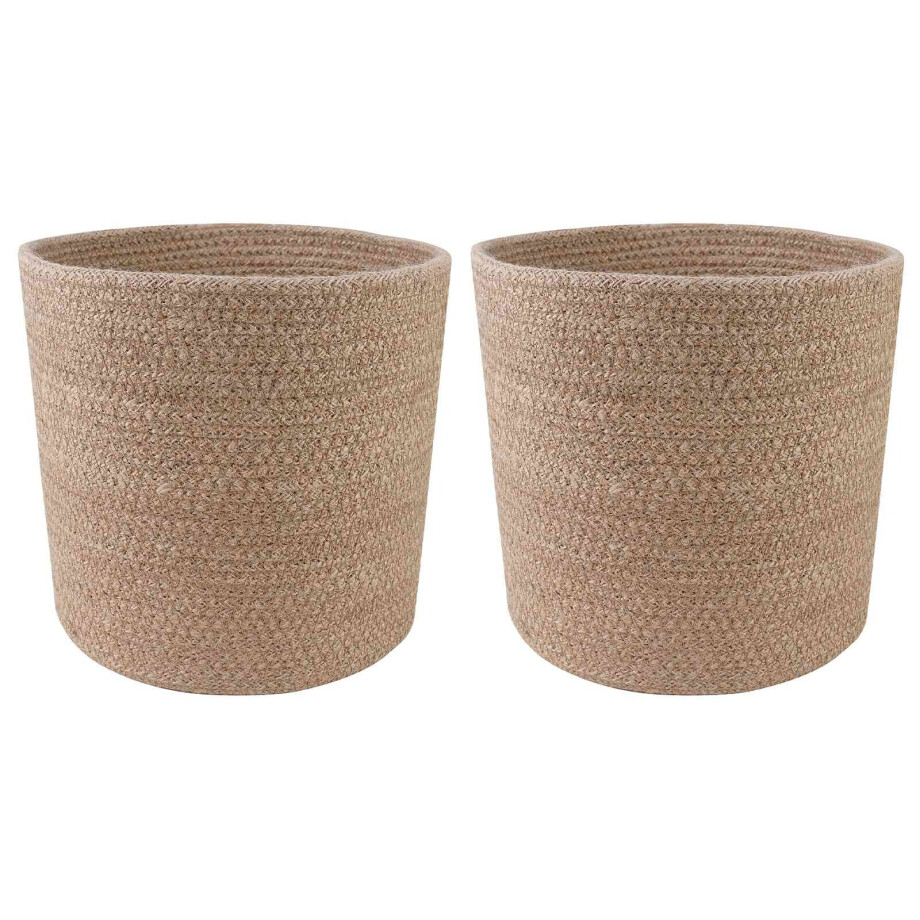 vidaXL Plantenpot Set 2 pcs Naturel Ø 21 x 21 cm 100% Tossa Jute afbeelding 1