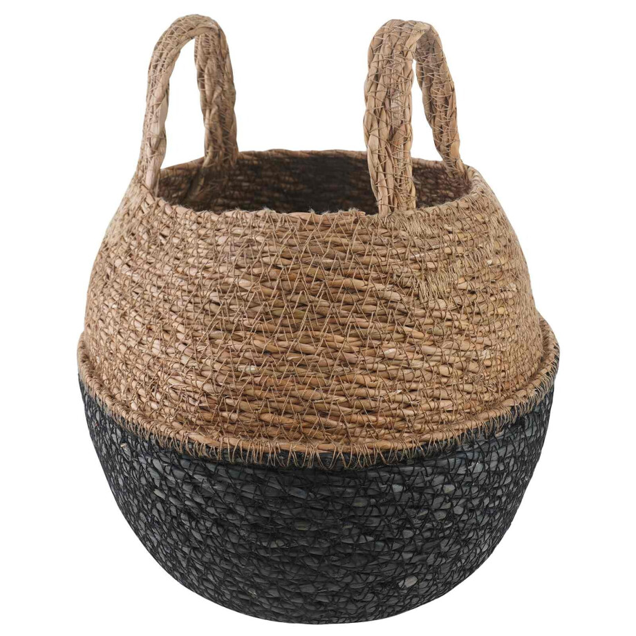 vidaXL Plantenpot met handvatten Zwart Ø 22 x 20 cm 100% Zeegras vidaXL Plantenpot met handvatten Zwart Ø 22 x 20 cm 100% Zeegras afbeelding 1