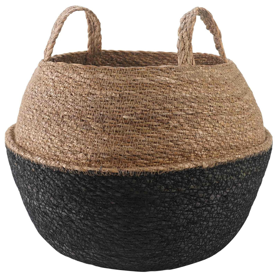 vidaXL Plantenpot met handvatten Zwart Ø 45 x 36 cm 100% Zeegras vidaXL Plantenpot met handvatten Zwart Ø 45 x 36 cm 100% Zeegras afbeelding 1