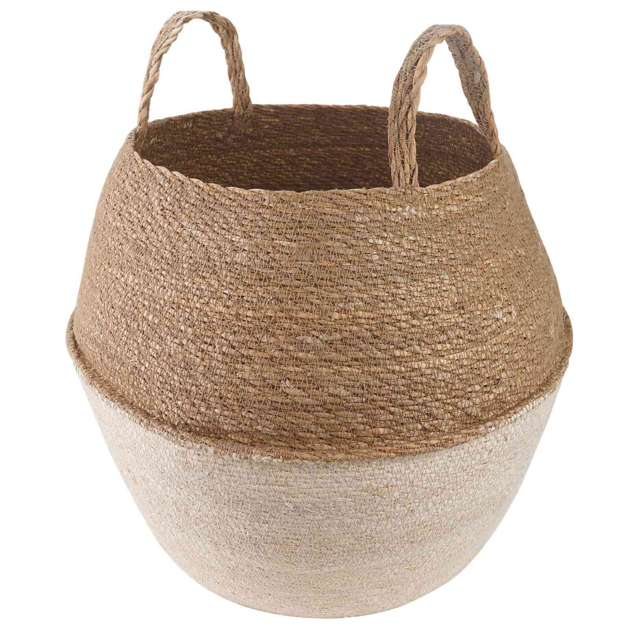 vidaXL Plantenpot met handvatten Wit Ø 32 x 32 cm 100% Zeegras vidaXL Plantenpot met handvatten Wit Ø 32 x 32 cm 100% Zeegras afbeelding 1