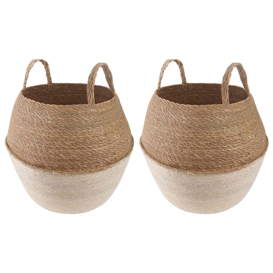 vidaXL Plantenpot met handvatten 2 pcs Wit Ø 32 x 32 cm 100% Zeegras vidaXL Plantenpot met handvatten 2 pcs Wit Ø 32 x 32 cm 100% Zeegras afbeelding 1