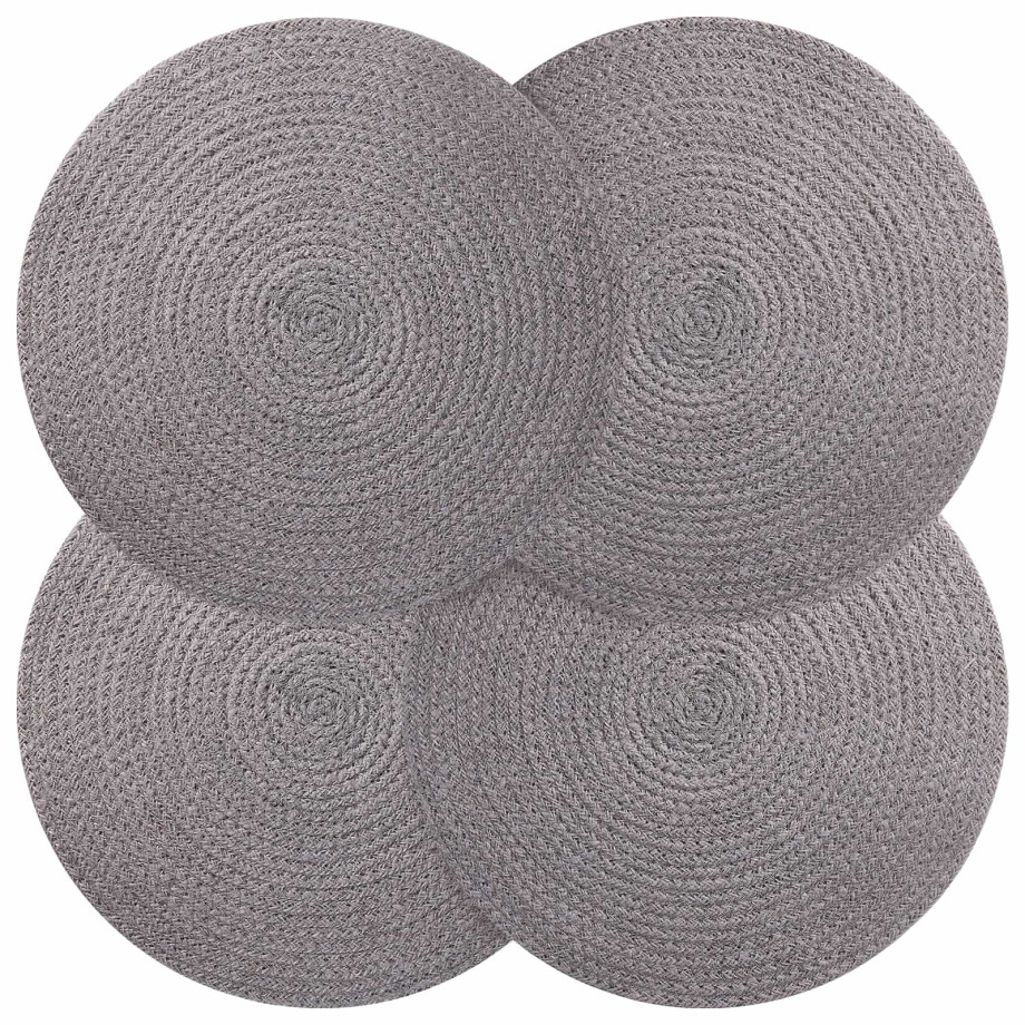 vidaXL Jute placematten 4 st Grijs 100% Tossa Jute vidaXL Jute placematten 4 st Grijs 100% Tossa Jute afbeelding 1