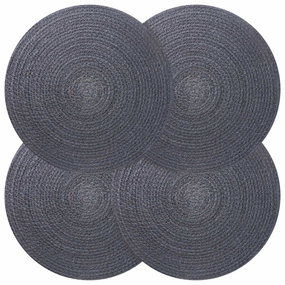 vidaXL Jute placematten 4 st Donkergrijs 100% Tossa Jute vidaXL Jute placematten 4 st Donkergrijs 100% Tossa Jute afbeelding 1