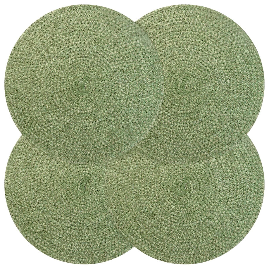vidaXL Jute placematten 4 st Olijfgroen 100% Tossa Jute afbeelding 1