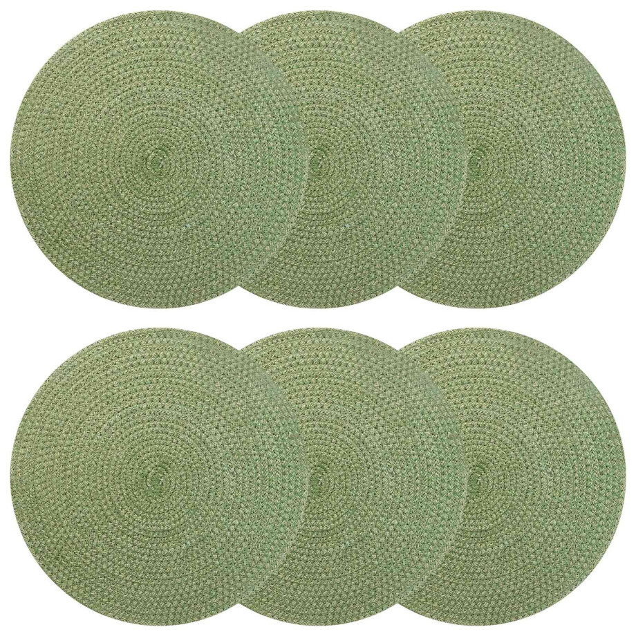 vidaXL Jute placematten 6 st Olijfgroen 100% Tossa Jute afbeelding 1