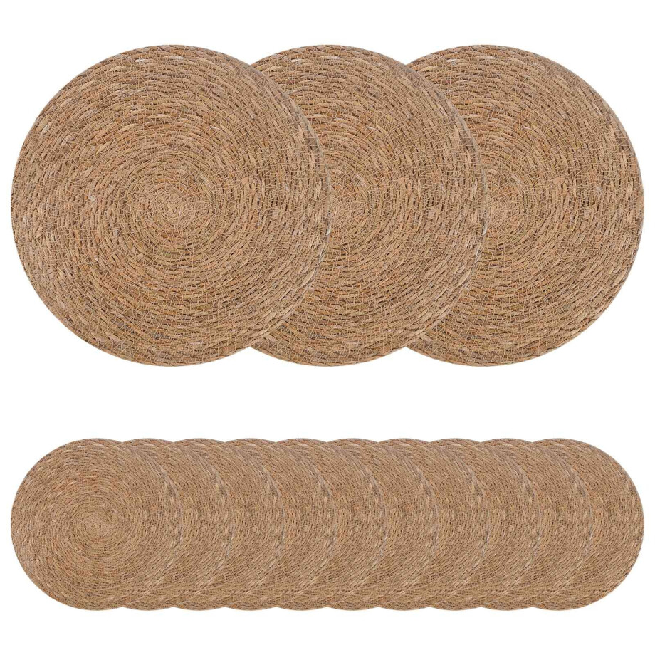 vidaXL Zeegroene placemats 50 st Naturel 100% Zeegras afbeelding 1