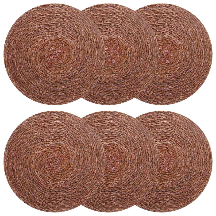 vidaXL Zeegroene placemats 6 st Bruin 100% Zeegras afbeelding 1