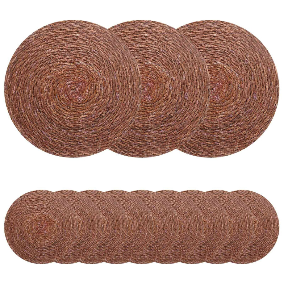 vidaXL Zeegroene placemats 12 st Bruin 100% Zeegras afbeelding 1