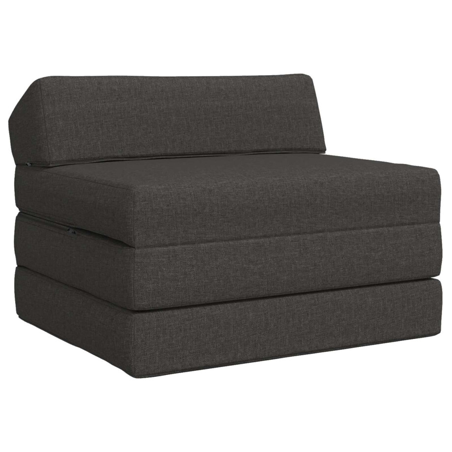 vidaXL Vouwbare Bankbed Donkergrijs 200 x 70 x 10 cm Stof vidaXL Vouwbare Bankbed Donkergrijs 200 x 70 x 10 cm Stof afbeelding 1