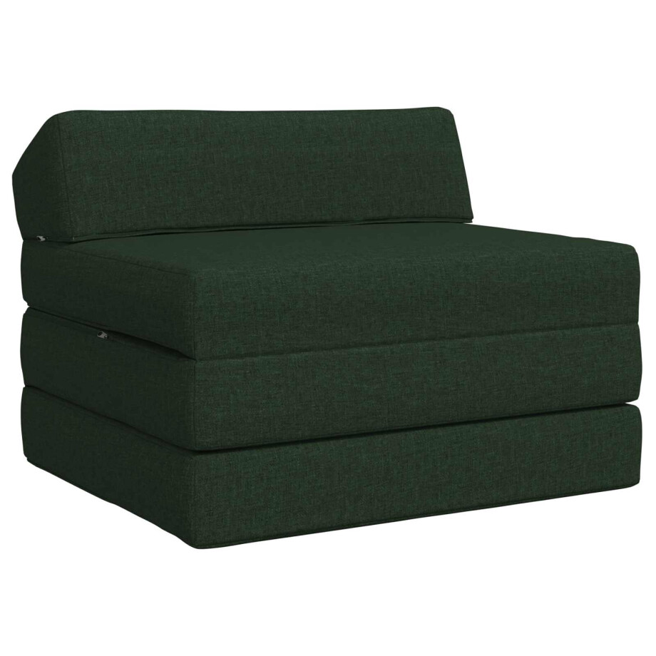 vidaXL Vouwbare Bankbed Donkergroen 200 x 70 x 10 cm Stof vidaXL Vouwbare Bankbed Donkergroen 200 x 70 x 10 cm Stof afbeelding 1