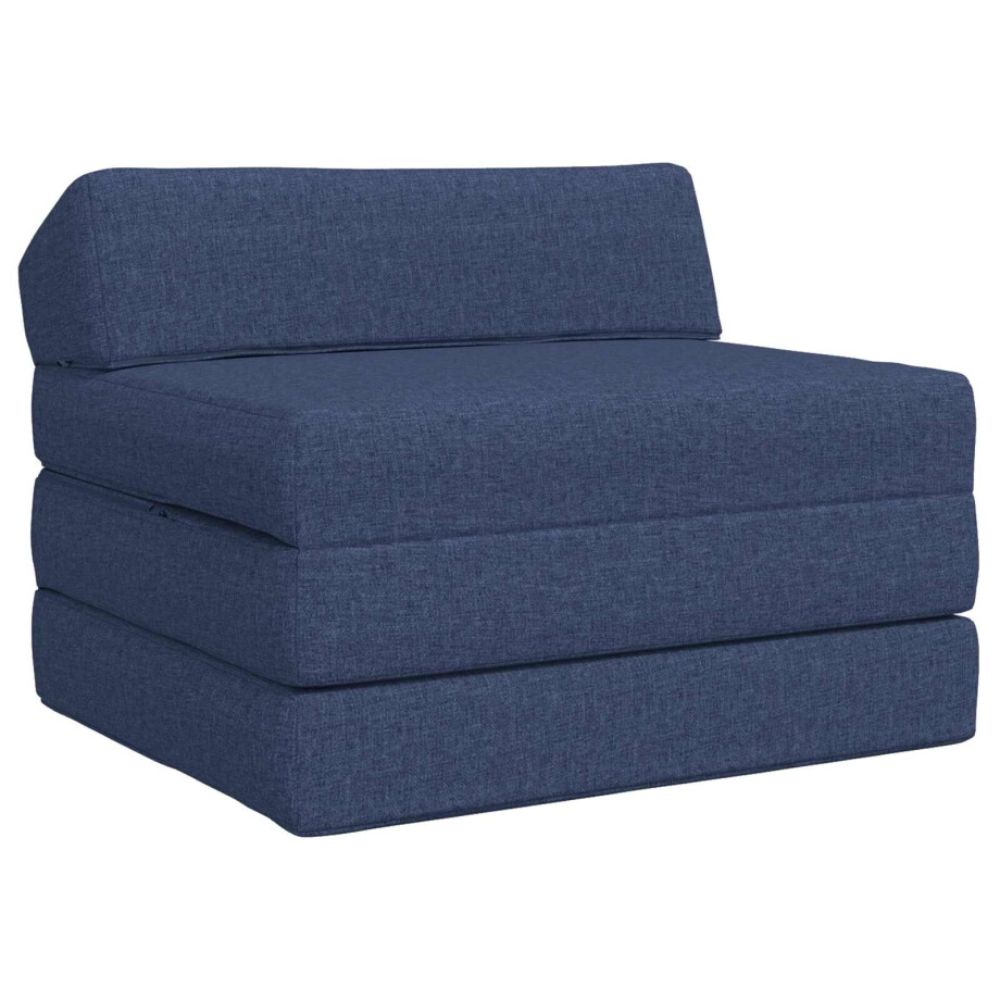 vidaXL Vouwbare Bankbed Blauw 200 x 70 x 10 cm Stof vidaXL Vouwbare Bankbed Blauw 200 x 70 x 10 cm Stof afbeelding 1