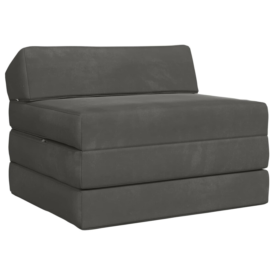 vidaXL Vouwbare Bankbed Donkergrijs 200 x 70 x 10 cm Fluweel vidaXL Vouwbare Bankbed Donkergrijs 200 x 70 x 10 cm Fluweel afbeelding 1