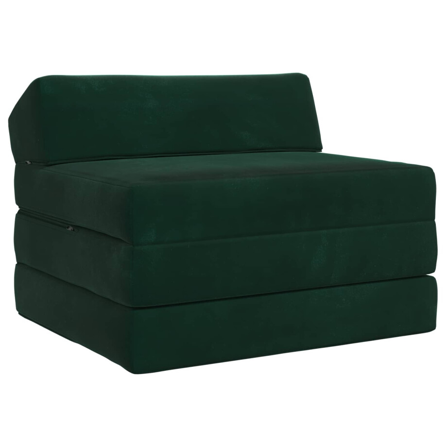 vidaXL Vouwbare Bankbed Donkergroen 200 x 70 x 10 cm Fluweel vidaXL Vouwbare Bankbed Donkergroen 200 x 70 x 10 cm Fluweel afbeelding 1