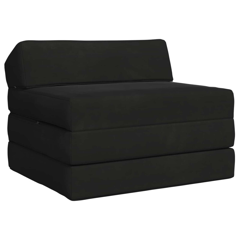 vidaXL Vouwbare Bankbed Zwart 200 x 70 x 10 cm Fluweel vidaXL Vouwbare Bankbed Zwart 200 x 70 x 10 cm Fluweel afbeelding 1